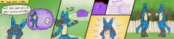 3_toes abs ambiguous_gender animal_genitalia animal_pussy animal_vulva anthro biped blue_body blue_fur blush bodily_fluids canid canine canine_genitalia canine_pussy canine_vulva comic cum dawnlux dialogue digital_media_(artwork) ditto_(pokemon) duo egg english_text feet female female/female female_symbol fur gender_symbol generation_1_pokemon generation_4_pokemon genital_fluids genitals goo_creature hi_res imagination long_image lucario male male_symbol mammal multicolored_body multicolored_fur muscular muscular_anthro muscular_male nintendo open_mouth pokemon pokemon_(species) pussy red_eyes simple_background smile solo solo_focus species_transformation speech_bubble symbol tail text thought_bubble toes transformation vulva wide_image