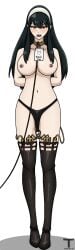 big_breasts black_boots black_hair black_panties black_socks blush blush_lines blushing_at_viewer bondage boots breasts female female_only hair_ornament leash multiple_vibrators navel nipples panties_only red_eyes sex_slave slave slave_collar slavegirl spy_x_family tied_arms tied_hands tony_x_play tonyxplay vaginal_fluids vaginal_insertion vaginal_juices vaginal_masturbation vaginal_object_insertion vibrator vibrator_in_pussy vibrator_under_clothes yor_briar yor_forger