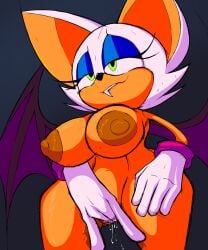 big_breasts big_thighs female fingering fingering_self masturbation mobian_(species) pussy_ejaculation pussy_juice pussy_juice_drip rouge_the_bat sega sonic_(series) sonic_adventure_2 sonic_the_hedgehog_(series) standing_masturbation