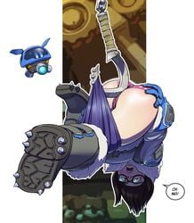 ass blizzard_entertainment eyewear female gao23 glasses hook mei_(overwatch) overwatch panties robot snowball_(overwatch)