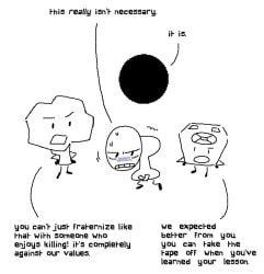 2025 2girls2boys animate_inanimate battle_for_bfdi battle_for_dream_island bfb bfdi black_hole_(bfdi) blush death_p.a.c.t. fanny_(bfdi) female jacknjellify looking_down male monochrome moonl1temans1on no_humans non-human object_show object_show_community object_shows objectum osc punishment pussy pussy_covered remote_(bfdi) tagme tape taped_pussy the_power_of_two tpot tree_(bfdi) white_background