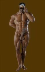 3d 3d_model black_glasses brantowgray brown_background circumcised circumcised_penis erect erect_cock erect_dick erect_penis erection full_body fully_naked fully_naked_male fully_nude fully_nude_male glasses glasses_only looking_at_viewer male male_only naked naked_male nude nude_male plain_background simple_background six_pack six_pack_abs solo_male sweat sweating tejo_(valorant) valorant