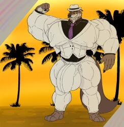 abs anthro biceps big_biceps big_bulge big_muscles big_pecs bulge canid canine canis clothed clothing dreamworks flexing fluffy fluffy_tail hat headgear headwear hehdgd hi_res huge_bulge huge_muscles huge_pecs hyper hyper_biceps hyper_bulge hyper_muscles hyper_pecs male mammal mr._wolf_(the_bad_guys) muscular muscular_anthro muscular_arms muscular_male narrowed_eyes necktie nipple_outline nipples pecs solo suit tail the_bad_guys topwear wolf