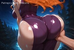 4k absurd_res absurdres ai_assisted ai_generated blue_eyes clothing dress female gigantic_breasts ginger grabbing_ass high_quality high_resolution highres huge_ass huge_breasts loracore male massive_ass massive_breasts mischievous_smile nami_(one_piece) night one_piece one_piece:zou_arc orange_hair plump presenting purple_dress seductive slapping_ass slapping_butt slit_dress smirk smug starry_sky suggestive suggestive_look suggestive_pose wide_hips