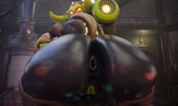 1girls 3d anus ass big_ass blizzard_entertainment female huge_ass orisa overwatch presenting presenting_anus presenting_hindquarters puffy_anus pussy robot robot_girl solo taur vensaku