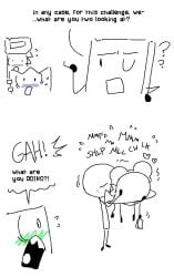 5girls ? animate_inanimate asking_a_question battle_for_bfb battle_for_bfdi battle_for_dream_island bfb bfdi black_and_white black_text bleh_(bfb) blush blushing blushing_female book_(bfdi) confused female female/female female_focus female_only gaty_(bfdi) green_blush in_public jacknjellify lollipop_(bfdi) looking_at_another making_out monochrome moonl1temans1on no_humans non-human non-human_only object_show object_show_community object_shows objectum oops_all_women osc purple_blush question_mark saw_(bfdi) shocked shocked_look taco_(bfdi) tagme text the_power_of_two tpot uncolored women yuri