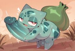 2025 absurd_res ai_generated balls bedroom_eyes big_balls big_penis bodily_fluids bulbasaur elemental_creature erection feral flora_fauna foreskin generation_1_pokemon genital_fluids genitals glistening grass green_body half-closed_eyes hellsonger hi_res huge_balls huge_cock humanoid_genitalia humanoid_penis hyper hyper_genitalia hyper_penis long_penis looking_at_viewer male musk musk_clouds narrowed_eyes nintendo open_mouth outside penis plant pokemon pokemon_(species) precum precum_drip red_eyes seductive small_but_hung smile solo sweat sweatdrop sweaty_balls sweaty_genitalia sweaty_penis thick_penis uncircumcised vein veiny_penis