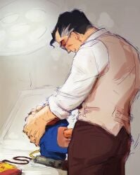 2boys big_penis blowjob blush clothed_sex detached_head disembodied_head fellatio gay gay_sex male medic_(team_fortress_2) old_man old_man_yaoi oral oral_sex penis severed_head si0rane spy_(team_fortress_2) sucking_cock sucking_penis team_fortress_2 wtf yaoi