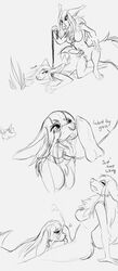 breasts canine cervine collar cum dickgirl doebit erection esde fellatio female grass hazelnut_yui_(character) hybrid intersex lagomorph licking mammal mane maylis_(character) oral penis rabbit sex shetland_sheepdog sketch text tongue tongue_out