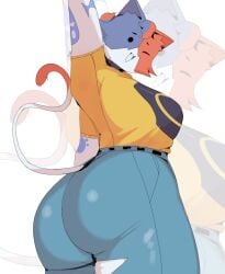 2d :3 ;3 ;p ass ass_focus back_view big_ass big_breasts big_butt big_thighs big_titties butt_focus cat_ears cat_tail cate_meowdy_(fortnite) catgirl clothing curvaceous curvaceous_female curvaceous_figure curvy curvy_figure curvy_hips dayronz1 epic_games fortnite fortnite:_battle_royale furry furry_female furry_only huge_ass huge_breasts jeans multicolored_hair short_hair tattoo tattooed_arm tattoos tearing_up