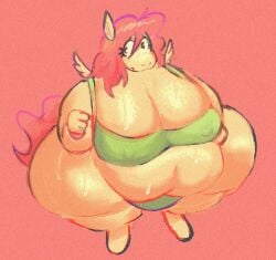 1girls anthro anthro_only bbw big_ass big_breasts chubby chubby_female exposed_stomach fluttershy_(mlp) furry furry_only horse_ears horse_girl my_little_pony my_little_pony_friendship_is_magic pink_hair punkitt sweat sweating sweaty wide_hips wings wolfgirl9million