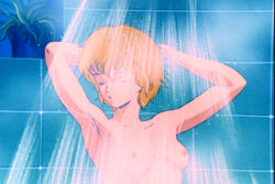 1girls 80s choujikuu_kidan_southern_cross female jeanne_francaix screencap shower