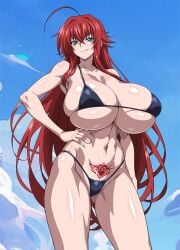 1girls bikini bitch enormous_breasts female high_school_dxd hooker huge_breasts large_breasts prostitute prostitution red_hair rias_gremory tattoo tattoo_on_belly very_long_hair yxyyxy