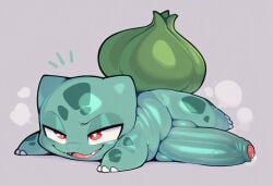 2025 absurd_res ai_generated balls bedroom_eyes big_balls big_penis bodily_fluids breath bulbasaur elemental_creature erection feral flora_fauna foreskin generation_1_pokemon genital_fluids genitals glistening_body green_body grey_background half-closed_eyes hellsonger hi_res huge_cock humanoid_genitalia humanoid_penis lying male male_only musk musk_clouds narrowed_eyes nintendo open_mouth penis plant pokemon pokemon_(species) precum red_eyes seductive shell simple_background smile solo steam sweat sweaty_balls sweaty_genitalia uncircumcised