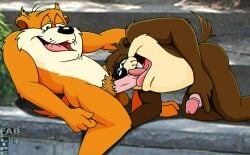 2018 anthro balls black_nose brown_body brown_fur brown_hair dasyurid dasyuromorph digital_media_(artwork) duo fabfelipe father_(lore) father_and_child_(lore) father_and_son_(lore) fur genitals hair hand_on_own_penis hand_on_penis hugh_(taz-mania) incest_(lore) licking looking_at_another looney_tunes male male/male mammal marsupial multicolored_body multicolored_fur narrowed_eyes nude_anthro nude_male open_mouth open_smile oral orange_body orange_fur parent_(lore) parent_and_child_(lore) parent_and_son_(lore) penile penis penis_lick pubes sex smile son_(lore) tail tan_body tan_fur tasmanian_devil tasmanian_devil_(looney_tunes) taz-mania teeth tongue two_tone_body two_tone_fur warner_brothers whiskers white_body white_fur