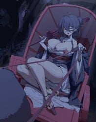2d 2d_(artwork) baiting beautiful big_ass big_breasts big_butt big_nipples black_hair breasts game_cg glasses hentai_game horny kimono kunoichi kunoichi_sekiren large_breasts manjushage ninja no_bra no_panties pixel_(artwork) pixel_art ready_for_sex ready_to_fuck spider_girl stealth