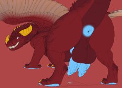 2_penises aetherxov animal_genitalia animal_penis anus ass b0b_dergarius balls big_anus big_butt blue_anus blue_pawpads blue_penis bodily_fluids diphallia diphallism dragon dripping erection facial_horn feral fur genital_fluids genitals hemipenes hi_res horn male mane multi_genitalia multi_penis mythological_creature mythological_scalie mythology nose_horn pawpads penis perineum precum precum_drip presenting presenting_anus raised_tail red_body red_fur red_mane red_scales scales scalie solo tail yellow_horn yellow_nose_horn