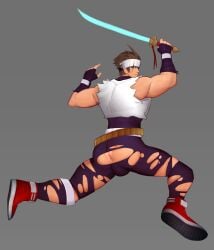 balls bara big_penis bulge flaccid hayato_kanzaki male male_only muscles muscular penis ripped_clothing scruffley solo solo_male star_gladiator