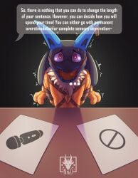 anthro ball_gag bodily_fluids bondage bondage bound clothed clothing drooling front_view gag gagged generation_4_pokemon harness hi_res latex latex_clothing latex_skinsuit lucario male n1k0 nintendo orange_latex pokemon pokemon_(species) rubber_clothing saliva simple_background skinsuit solo submissive text tight_clothing