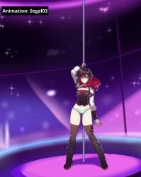 animated animation edit ruby_rose rwby segal03 stripper stripper_pole tagme video