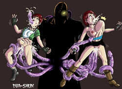 all_the_way_through capcom dva-shun female headband human jill_valentine jill_valentine_(julia_voth) male nemesis_(resident_evil) rape rebecca_chambers resident_evil resident_evil_3 straight tentacle tentacle_on_female tentacles