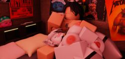 1boy 1girls 3d after_sex areolae ass breasts collaboration jinx_(jinx_rr34) jinx_rr34 lestialrr34 nipples pussy roblox roblox_avatar robloxian straight tagme thighs