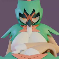 1boy 1futa 3d 3d_(artwork) 3d_animation 3d_model animated ass ass_focus avian balls bird breasts breasts curvy curvy_figure decidueye dege3 dickgirl furry futa_sans_pussy futanari futanari gynomorph intersex male_on_futa oral paizuri penis pokemon pokemon_(species) pov sucking_penis tagme video
