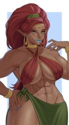 1girls abs athletic athletic_female big_breasts breasts curvy dark-skinned_female dark_skin female female_focus female_only fit fit_female gud0c hi_res highres long_hair looking_at_viewer muscular muscular_female solo solo_female solo_focus the_legend_of_zelda toned toned_female urbosa wide_hips