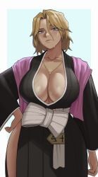 1girls big_breasts bleach bleach:_the_thousand-year_blood_war curvaceous curvy curvy_female female female_focus female_only gud0c hi_res highres huge_breasts large_breasts light-skinned_female light_skin looking_at_viewer matsumoto_rangiku solo solo_female solo_focus wide_hips