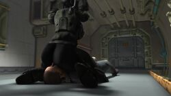 animated ass assaultron butt_smother domination facesitting fallout fallout_(series) fallout_4 female fembot femdom girly humiliation large_breasts pyro_enthusiast tagme video