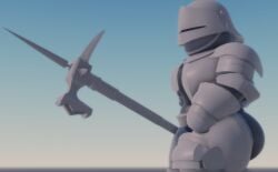 1girls 3d armor ass baseplate female knight knight_armor poleaxe roblox robloxian solo tagme vanilla1145