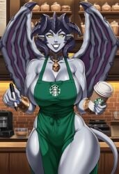 1girls ai_generated apron apron_only big_breasts breasts busty curvaceous curvaceous_female curvaceous_figure curves curvy curvy_body curvy_female curvy_figure curvy_hips curvy_thighs darksiders darksiders_2 darksiders_3 demon demon_girl demon_horns demon_humanoid demon_tail demon_wings demoness facing_viewer female female_focus female_only glowing_eyes grey_body grey_skin horn horns hourglass_figure large_breasts lilith_(darksiders) looking_at_viewer naked naked_apron naked_female no_bra no_humans no_panties sole_female solo solo_female solo_focus tagme tail thick_thighs thighs wings yellow_eyes