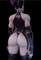 1girls 3d asian asian_female ass back_view big_ass black_hair female juri_han solo street_fighter street_fighter_6 vensaku