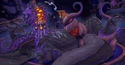absurd_res anal anal_sex blizzard_entertainment cephalopod claws coleoid cum deathwing dragon duo feral ferilla genitals hi_res horn kraken male male/male marine masturbation mollusk mythological_creature mythological_scalie mythology n'zoth_(warcraft) octopodiform octopus pawpads paws penetration penis scalie triple_penetration warcraft