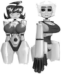 2girls 5_fingers android ass big_ass big_breasts big_butt black_and_white breasts cartoon_network crop_top crossover duo eyebrows female female_only gaz_membrane goth gynoid huge_ass huge_breasts human invader_zim looking_at_viewer mandy_(billy_and_mandy) neckwear nickelodeon nicktoons pale_skin panties purple_hair robot robot_girl snork760 solo the_grim_adventures_of_billy_and_mandy thick thick_thighs white_background wide_hips wristwear