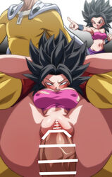 1boy 1girls big_breasts big_penis blush breasts caulifla censor_bar censored clenched_teeth crossover dragon_ball dragon_ball_super female female_penetrated full_nelson huge_breasts huge_cock nipple_bulge one-punch_man penis ripped_clothing rolling_eyes rom saitama saiyan sex shounen_jump size_difference smaller_female vaginal_penetration vaginal_sex veiny_penis