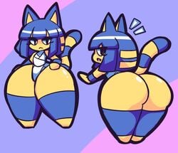 2021 animal_crossing ankha ass catgirl gensin nintendo thick thick_ass thick_thighs thunder_thighs voluptuous yellow_body