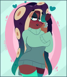 big_breasts hips marina_(splatoon) splatoon sweater thesketchyside