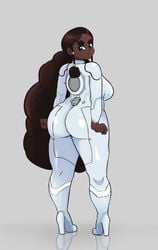 ass dark-skinned_female duppio looking_at_viewer looking_back oona_anderson_(duppio) tron tron_legacy