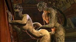 3d against_wall alternate_version_available animated anthro anus argonian ass balls bethesda_softworks big_penis breasts female female_penetrated furry indoors male_penetrating male_penetrating_female no_sound open_mouth pussy scalie sex sfm sfm_king skyrim source_filmmaker tagme tail the_elder_scrolls video video_games