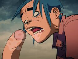 2d 2d_(gorillaz) big_penis blowjob gay gorillaz saliva stuart_pot