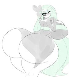 alternate_breast_size ass breasts eyeshadow huge_ass huge_breasts looking_at_viewer looking_back luditima meloetta pokemon