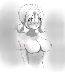 blush breasts donna_(genshin_impact) genshin_impact nipples npc npc_(genshin_impact) open_mouth