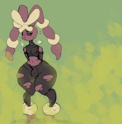 1boy anthro bulge bunny cameltail fart fart_cloud furry latex lopunny male pokémon_(species) pokemon pokemon_(species) rabbit sweatybuttcave