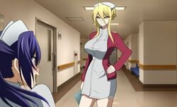 big_breasts highschool_of_the_dead horror hospital huge_breasts large_breasts maken-ki! maken-ki!_two nijou_aki nurse nurse_uniform oldhorrorz shizuka_marikawa underwear