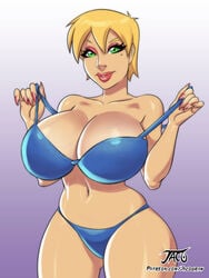 1girls alternate_version_available blonde blonde_female blonde_hair blonde_hair_female cameltoe cleavage curvy erect_nipples female gigantic_breasts green_eyes green_eyes_female huge_areolae huge_ass iacolare jacogram lyza_(jacogram) original original_character puffy_nipples short_hair short_hair_female thick_lips voluptuous wide_hips yellow_hair