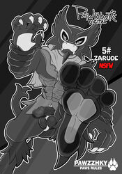 absurd_res anthro balls feet flaccid genitals haplorhine hi_res legendary_pokémon macro male male/male mammal monkey nintendo paws pawzzhky penis pokémon_(species) pokemon primate solo stomping toes video_games zarude