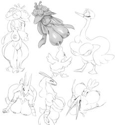 big_breasts blaziken breast_smother breasts combusken drawfruit ducklett featureless_crotch female flora_fauna honhearthy lilligant nintendo pokemon pokemon_(species) slightly_chubby swanna thick_thighs video_games wide_hips