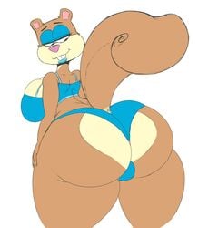 big_ass blue_clothing blue_eyes female neom-daddy nickelodeon panties sandy_cheeks spongebob_squarepants squirrel straight_hair thong_aside