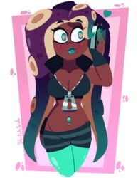 breasts headphones looking_at_viewer marina_(splatoon) splatoon thesketchyside